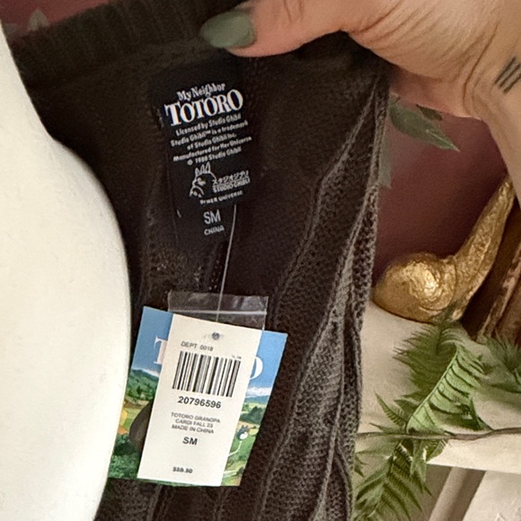 Olive green Totoro hot topic Cardigan with Cute Patches - Picture 6 of 6